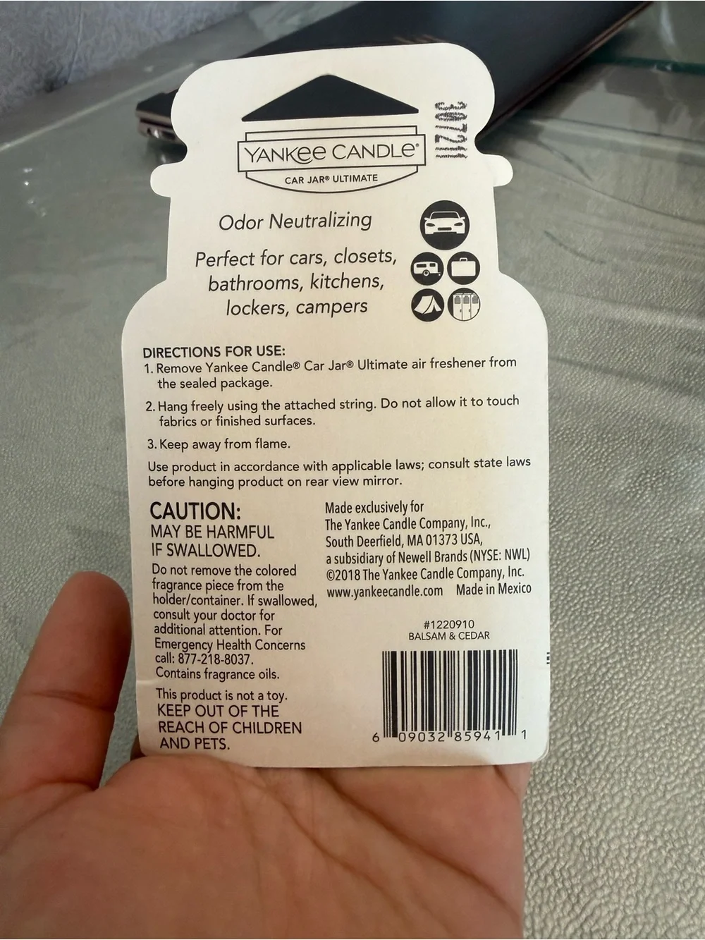 Yankee Candle White Balsam & Cedar Car Air Freshener